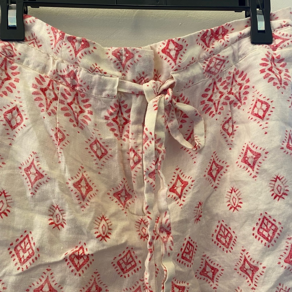Artisan NY Cream & Red Linen Shorts Size S - Picture 5 of 9